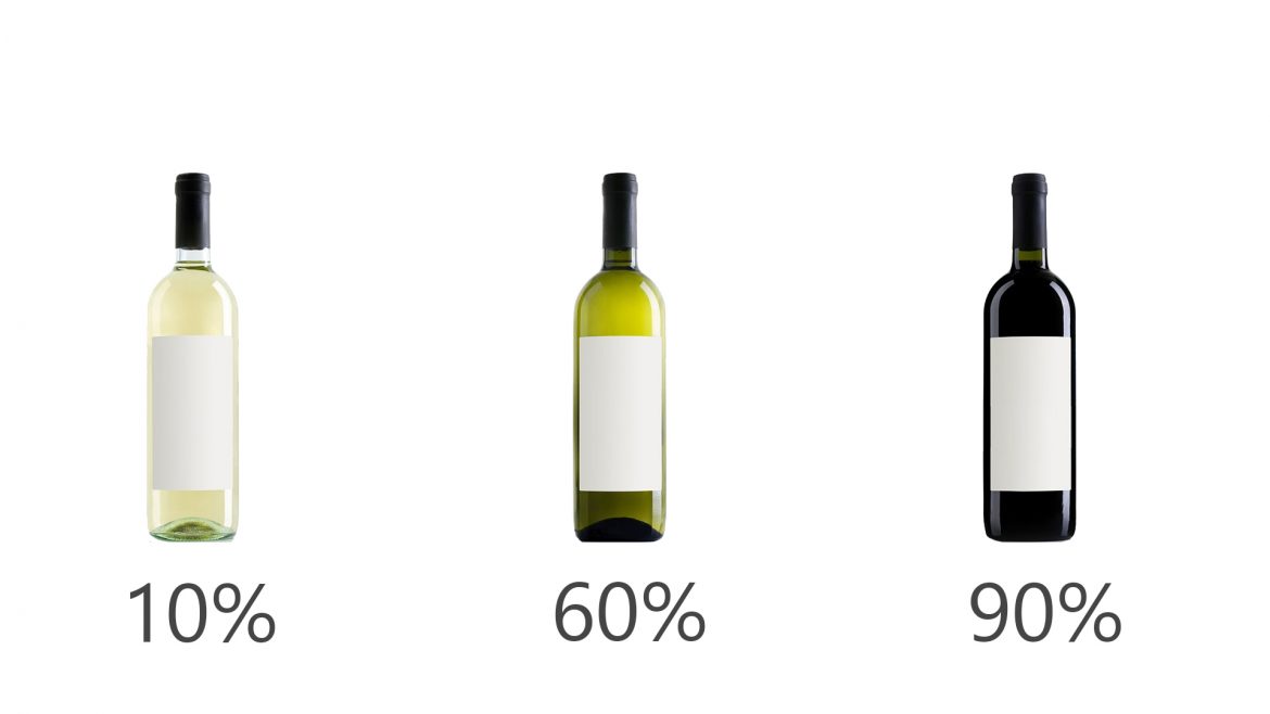 Por qué la mayoría de las botellas de vino son de vidrio oscuro?